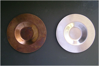 バーナー焼成によるステンレスの変色試験（500℃）